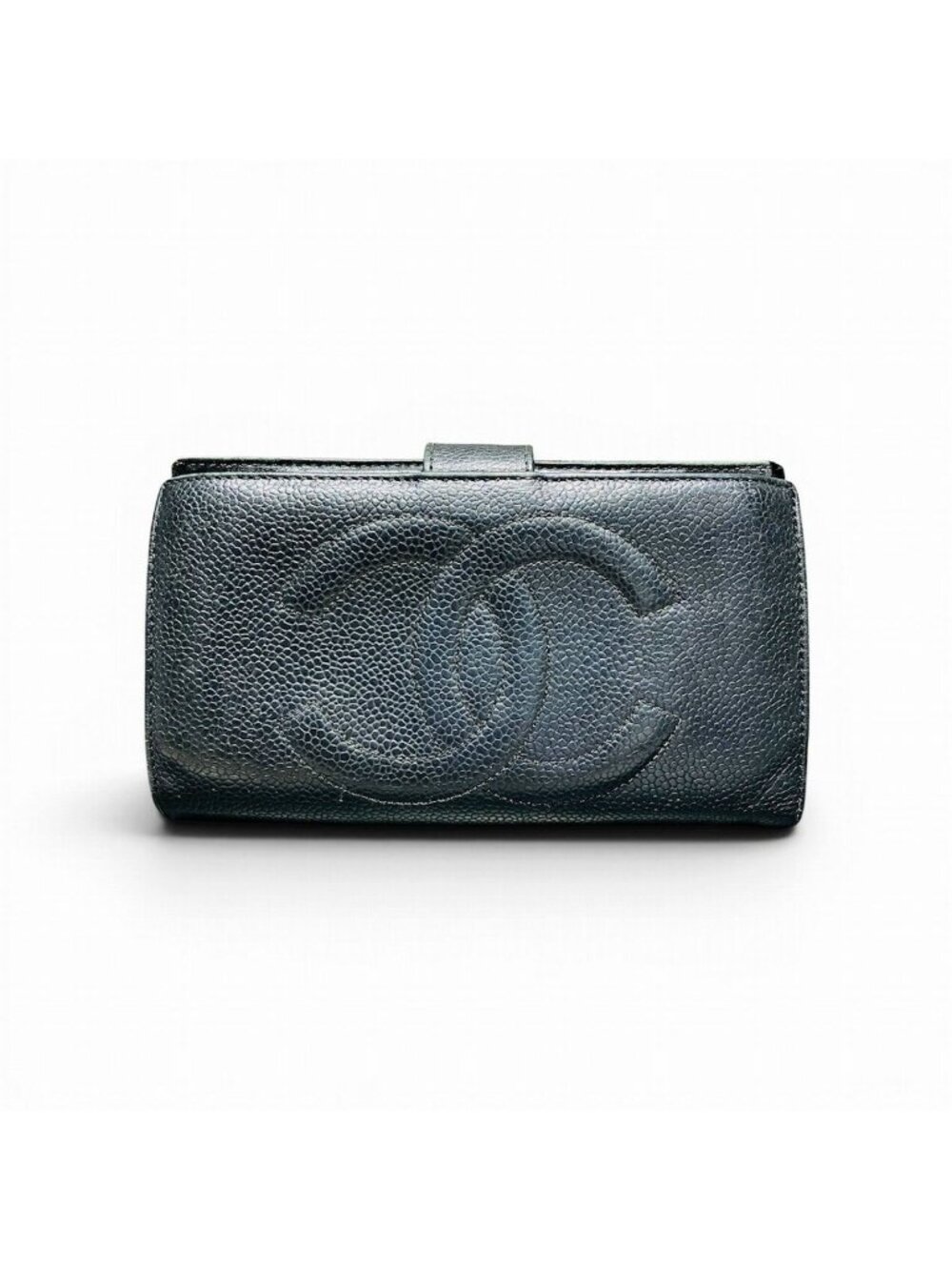 Chanel CC Logo Bifold Wallet Caviar Leather